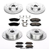 Power Stop K6237 Front and Rear Z23 Carbon Fiber Brake Pads with Drilled & Slotted Brake Rotors Kit