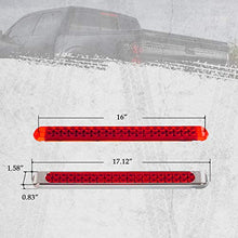 Partsam Waterproof 17" Inch High Power 40 LED Red Utility Trailer Truck RV Stop Tail Turn 3rd Brake Marker Identification Light Bar w/Chrome Bezel (Pack of 2)