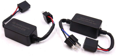 uxcell 2 Pcs H4 LED Canbus Error Anti-Flicker Resistor Adaptor Decoder Canceller Replacement for Auto
