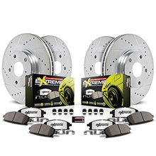 Power Stop K2440-26 Front and Rear Z26 Carbon Fiber Brake Pads with Drilled & Slotted Brake Rotors Kit