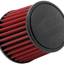 AEM 21-201DK Universal DryFlow Clamp-On Air Filter: Round Tapered; 2.5 in (64 mm) Flange ID; 5.125 in (130 mm) Height; 6 in (152 mm) Base; 5.125 in (130 mm) Top