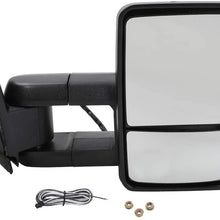 Roadstar Towing Mirrors Compatible With 2003 2004 2005 2006 2007 Chevy Silverado Suburban GMC Sierra Yukon Tow Power Heated Arrow LED Signal Light + Clearance Lamps Side Mirrors