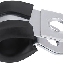 SANON Car Fuel Pipe Rubber Pad Clamp10Pcs (6mm) Fuel Line Clamps 3/8 Rubber Cushion Clamp