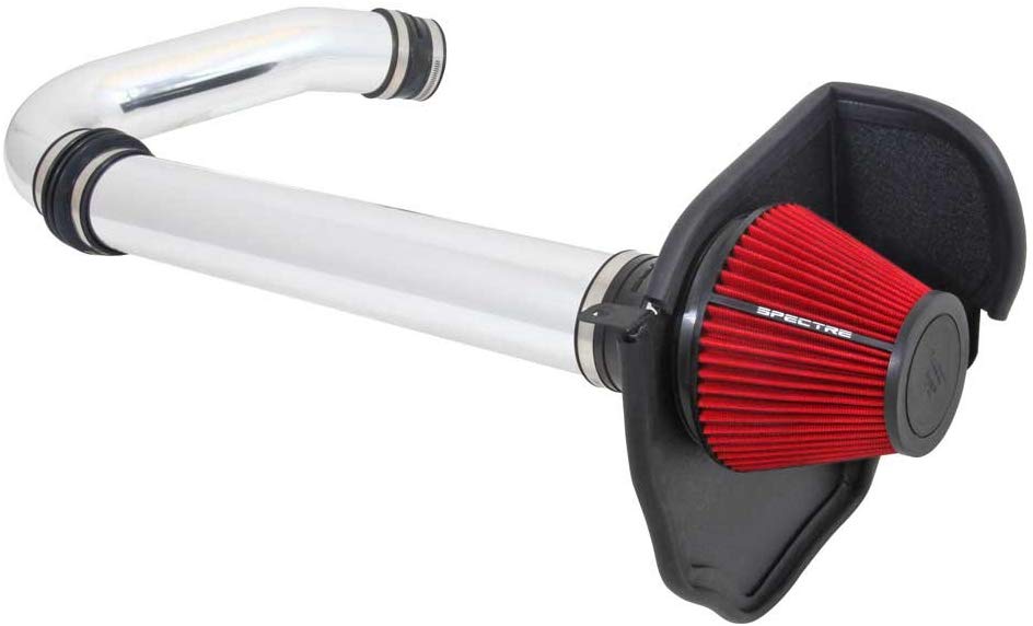 Spectre Performance Air Intake Kit with Washable Air Filter: 2011-2019 Dodge/Chrysler (Charger, Challenger, 300, 300C) 3.6L V6, Red Oiled Filter with Polished Aluminum Tube, SPE-9028