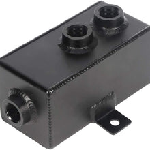 ZENITHIKE Oil Catch Can Reservoir Tank 1000ML Aluminum Black with Breather Filter Polish Baffled Universal
