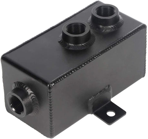 FEIPARTS Billet Aluminum 1000ml Oil Catch Can Reservoir Black fit Acura Honda Baffled Engine Air Oil Separator Tank Kit with Breather