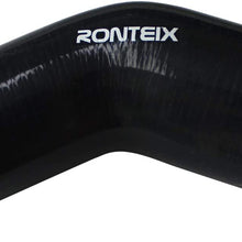 Ronteix Universal 45 Degree ID 3.5 Inch To 3 Inch 4-Ply Elbow Reducer Silicone Hose Coupler(89mm-76mm)