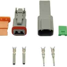 MUYI 10 Kit 4 Pin Way DT Series Connector Gray Receptacle IP67 Waterproof Heavy Duty 14-20 AWG 13 Amps Continuous DT04-4P DT04-4S w/Wedge Lock W4P W4S (10 Kits, 4 Pin)