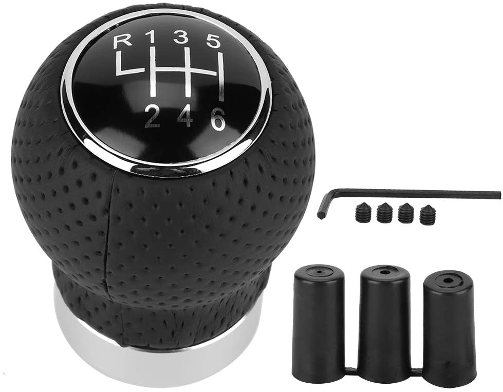 Shift Knob, Car 5 Speed 6 Speed Universal Round Leather Gear Shift Head Manual Transmission Gear Shift Knob Car Shift Knob Lever Shifter(6 Speed) (6 Speed)