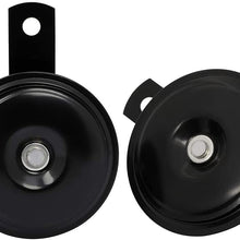 FEIPARTS Motorcycle Electric Horn 12V 105DB High Low Tone Round Horn Speaker with Bracket for Car Motorcycle Truck ATV Bike