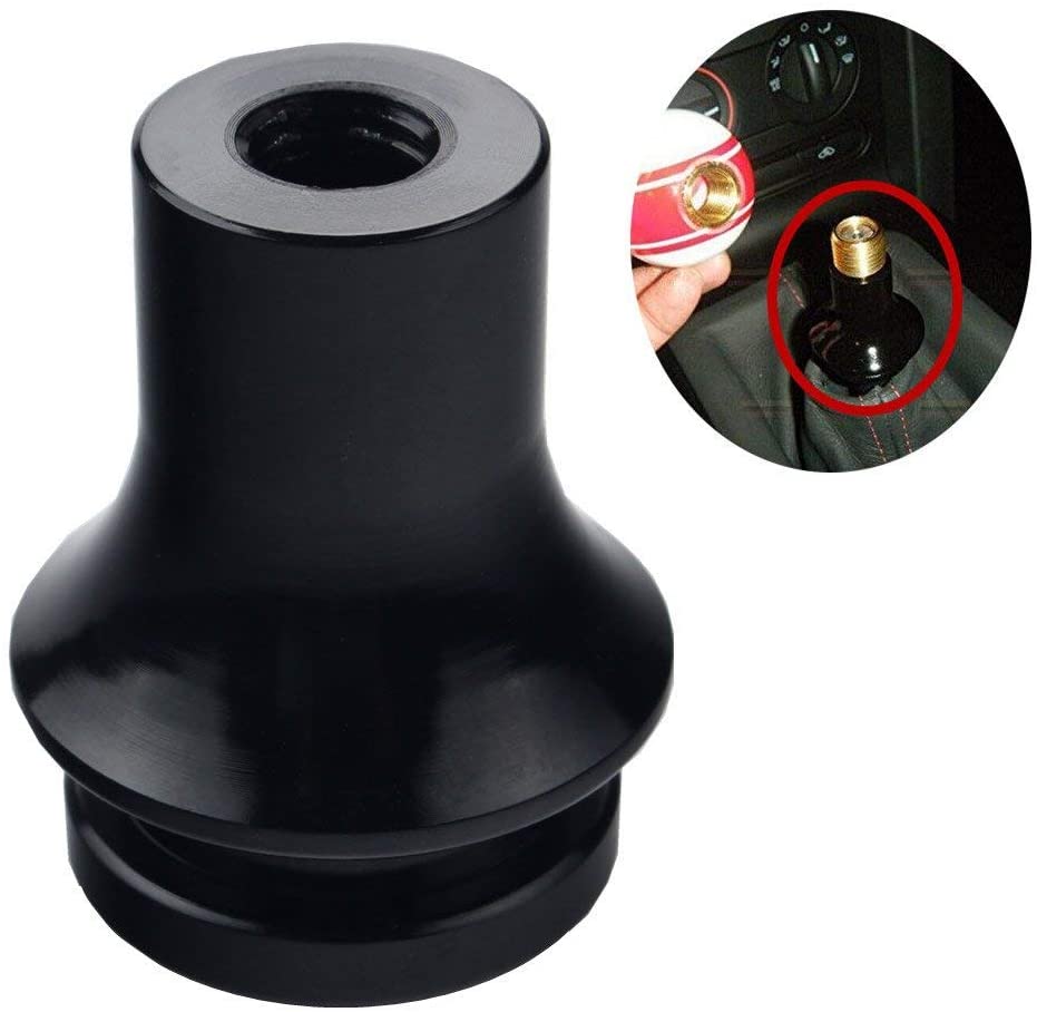 DEWHEL Shift KNOB Boot Retainer/Adapter for Manual Gear Shifter Lever 12X1.25 (Black)