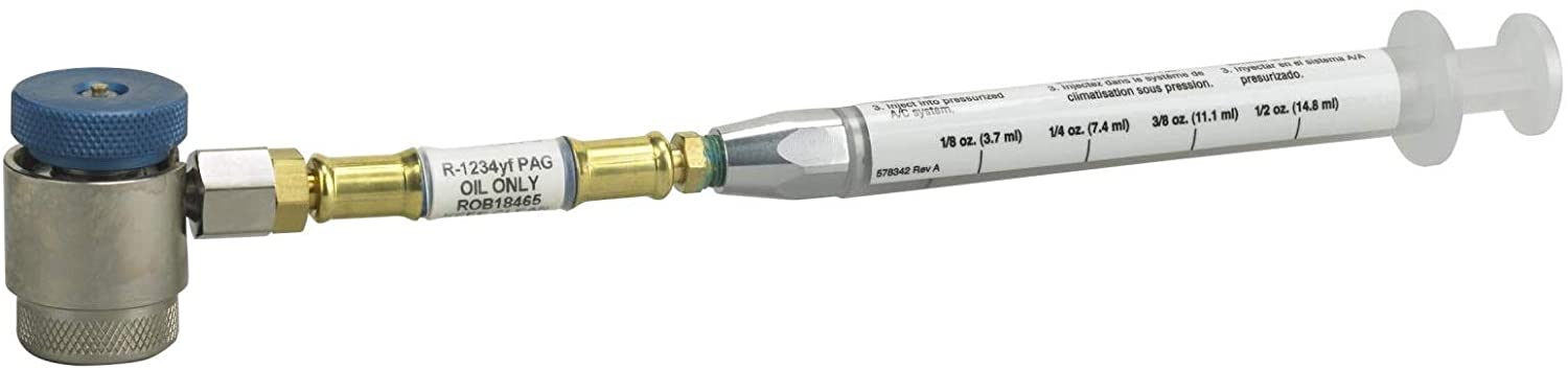 Robinair 18465 Syringe-Type PAG Oil Injector for R-1234YF Systems - Labeled and Graduated