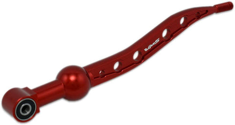 VMS RACING Dual Bend SHORT THROW SHIFTER in RED CNC Aluminum Compatible with Honda Civic (88-00) and Del Sol (93-97) EK EK4 EK9 EM1 EF EF9 EG EG6 EJ1 D15 D16 B16 B18 JDM