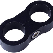 -4AN Hose Separator Clamp - Fuel line Mounting Clamps,Aluminum Hose Fitting Adapter, Great for 1/4 Fuel Hose, Oil Line, Brake Line, Water Pipe and Gas Line,4Pcs/Pack,Black