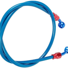 Oil Hose, 900mm Motorcycle Blue Braided Stainless Steel Brake Clutch Oil Hose Line Pipe
