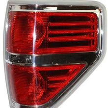 Tail Light Lens and Housing Compatible with 2009-2014 Ford F-150 Styleside Chrome trim CAPA Passenger Side