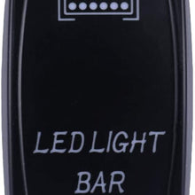 JUSTTOP Boat-Shaped Rocker Switch Led Light, LED Switch, 20A 12V Blue 5-Pin, for Car, RV, Yacht and Marine
