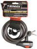 Trimax Trimaflex Coiled Cable Lock with Bracket- 6' L X 12Mm TKC126, Card Packaging