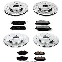 Power Stop K1383 Front and Rear Z23 Carbon Fiber Brake Pads with Drilled & Slotted Brake Rotors Kit