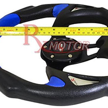 Rxmotor Universal Fit 320mm JDM Battle Racing Steering Wheel New - Acura Honda Toyota Mazda Mitsubishi etc (BLUE)