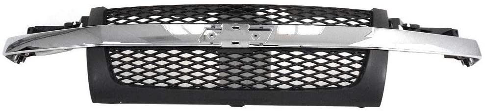 Perfit Liner New Front Dark Gray Grille Grill Replacement With Chrome Molding For 04-12 Colorado Pickup Truck Fits LS LT Model GM1200518 12335794