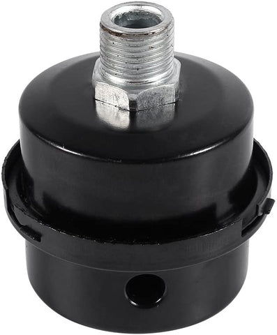 Akozon Black Metal Air Compressor Intake Filter Muffler Silencer Thread 3/8
