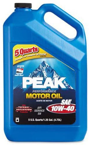 PEAK (P4M015) SAE 10W-40 Motor Oil - 5 Quart Jug
