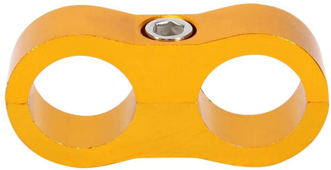 Universal Oil Hose Clamp,Double Hole Tubing Clamp,AN10 Aluminum Alloy Oil Fuel Hose Braided Hose Separator Divider Clamp Car Modification(Golden)