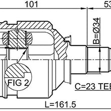 4340310011 - Inner CV Joint 23X34X23 For Toyota - Febest