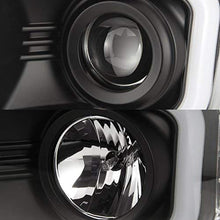 For Chevy Silverado Black Bezel LED Daylight Light Tube Halo Design Projector Headlights Front Lamps