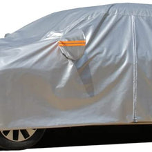 Kayme 6 Layers Car Cover Waterproof All Weather for Automobiles, Outdoor Full Cover Rain Sun UV Protection with Zipper Cotton, Universal Fit for Sedan (194"-208")