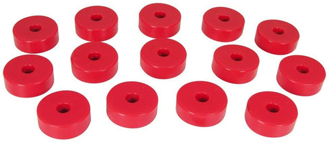 Prothane 1-101 Red Body Mount Bushing Kit for CJ5, CJ7, CJ8, YJ and TJ - 14 Piece
