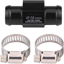 Motorcycle Temperature Sensor Adapter, Water Temp Temperature Joint Pipe Sensor Gauge Radiator Hose Adapter(BLACK)(18mm)
