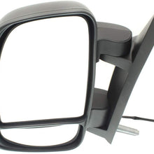 For Ram ProMaster 1500/2500 / 3500 Mirror 2014-2018 Driver Side Manual Folding | Non-Heated | Non-Extended | w/Blind Spot Glass & Signal Light | w/Temperature Sensor | Textured Black CH1320417