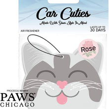 Car Cuties Cute CAT CAR AIR FRESHENER - Cute Cat Design, Long-Lasting Scent, Portion of Proceeds Benefit Paws Chicago (Rose - Pack of 3)