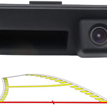 Vehicle Backup Camera with Dynamic Intelligent Trajectory Moving Guide Line Work With Audi A4L A5 A3 Q3 Q5 RS6 for VW Passat Tiguan Jetta Sharan Touareg Lavida Skoda, Car Rear View Trunk Handle Camera
