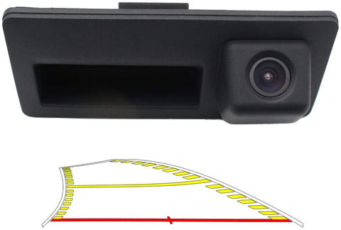 Vehicle Backup Camera with Dynamic Intelligent Trajectory Moving Guide Line Work With Audi A4L A5 A3 Q3 Q5 RS6 for VW Passat Tiguan Jetta Sharan Touareg Lavida Skoda, Car Rear View Trunk Handle Camera