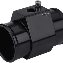 Water Temp Joint Pipe, Keenso Aluminum Car Water Temp Temperature Joint Pipe Hose Sensor Gauge Adapter Black(40mm)
