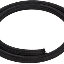 Qiilu 1m Lightweight Heat-resistant Nylon Braided Fuel Hose Oil Line Gas Line Hose BlackBlack Accessory(AN6)
