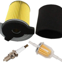 HIFROM Air Filter Pre-Filter with Spark Plug Fuel Filter Tune Up kit Replacement forYamaha G1 2 Cycle 1978-1989 Gas Golf Cart and G14 4 Cycle 1995-1996 Gas Golf Cart Replace J10-14417-00 JF7-14450-01