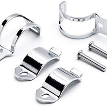 Yc 2 Pcs Motorbike Turn Signal Mount Bracket Universal Indicator Fork Bracket Clamp Headlight Holde 30-43mm Metal Fork Relocation Clamps Brackets (Chrome)