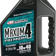 Maxima 34901 Premium4 10W-40 Motorcycle Engine Oil - 1 Liter Bottle by Maxima