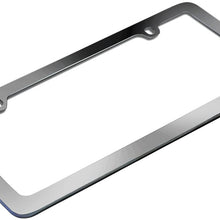 Motorup America Auto License Plate Frame Cover - Fits Select Vehicles Car Truck Van SUV - Thin Frame Chrome