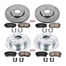 Power Stop K6088 Front and Rear Z23 Carbon Fiber Brake Pads with Drilled & Slotted Brake Rotors Kit