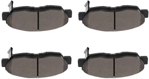 HUBDEPOT Slotted Ceramic Brake Pads Front 4pcs fit for 1997-1999 Acura CL 1997-2005 Acura EL 1990-2002 Honda Accord 1996-2011 Honda Civic 2010-2014 Honda Insight