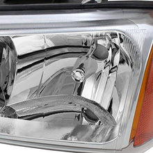 For 2003-2006 Chevy Silverado 1500 /2500HD /3500 Chrome Clear Headlights Front Lamps Direct Replacement Pair Left + Right