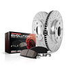 Power Stop K2009 Front Z23 Carbon Fiber Brake Pads with Drilled & Slotted Brake Rotors Kit