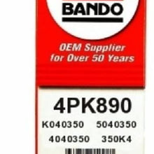 BANDO 3 Piece Serpentine Drive Belt Set Compatible With Kia Soul 2010-2012 engine size 2.0 alternator/water pump - air conditioner- power steering 4PK890 4PK855 3pk675