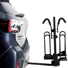 KAC E2 1.25" and 2" Hitch Receiver Mount Bike Rack Carrier 2-Bike Capacity for Truck, SUV, and Car - Platform Tray Style, Compact Folding Design - (Adapter Included) – RV Use Prohibited