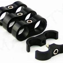 4pcs AN10 19MM Braided Hose Separator Clamp Fitting Adapter Bracket Black